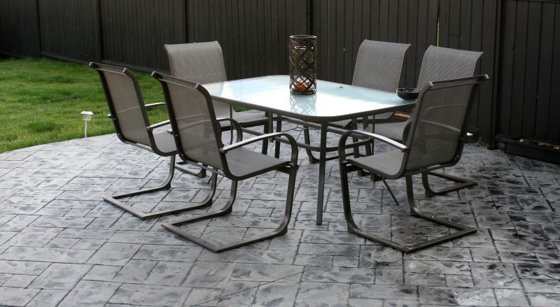 Elegant stamped concrete patio